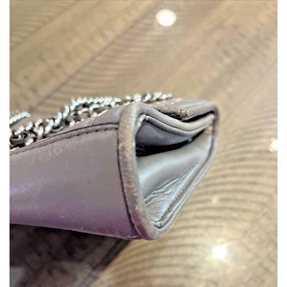 Rebecca Minkoff purse shoulder bag grey Quilted Chain Love zip fall Crossbody - Picture 6 of 8